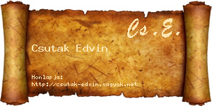 Csutak Edvin névjegykártya